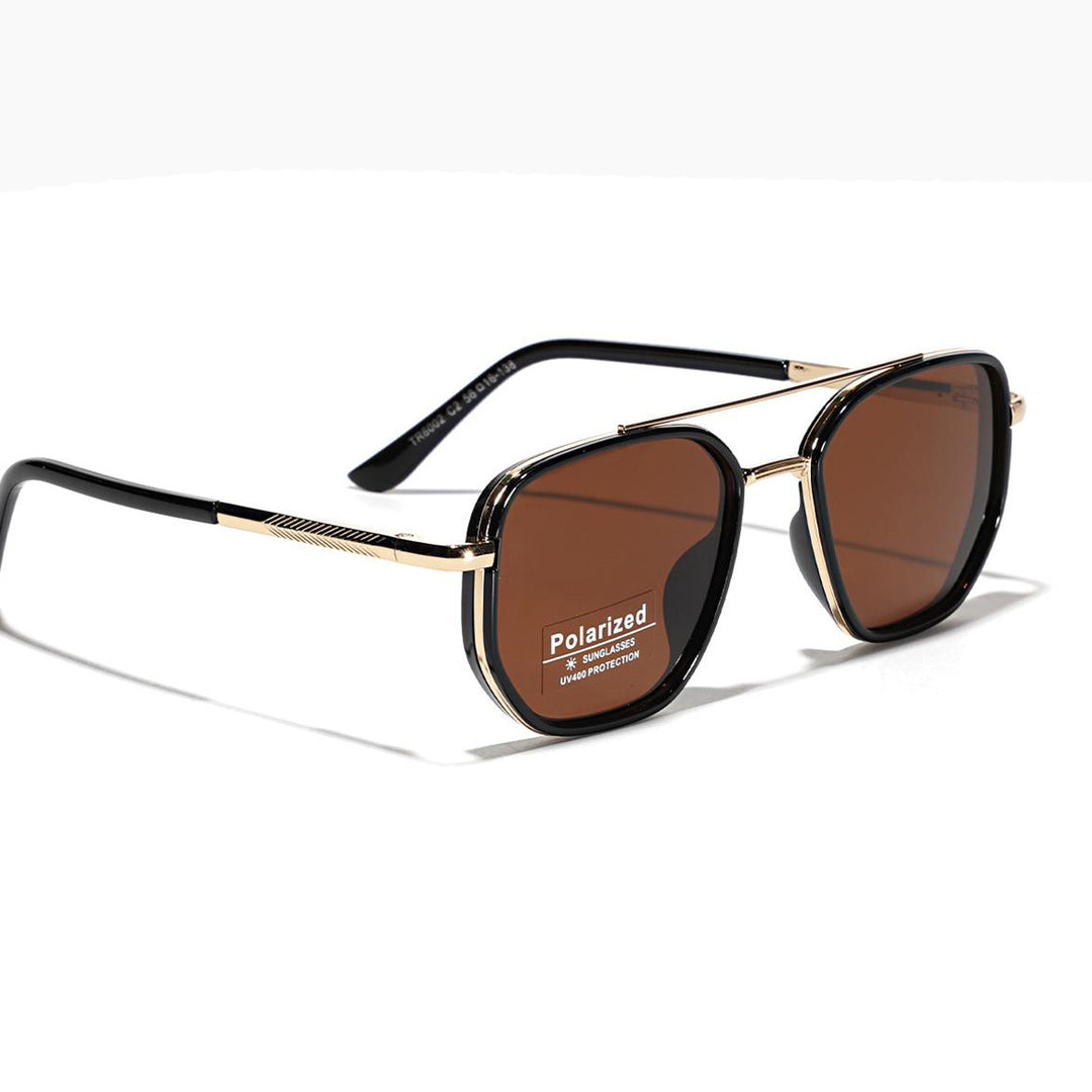 Women's Square Sunglasses with Polarized Lenses and Elegant Metal Frame Bowlift