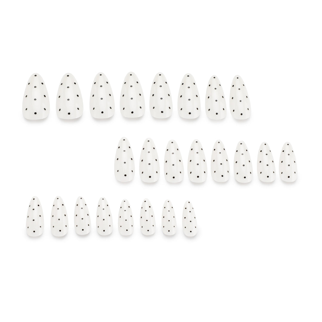 Artful Nail Extensions with Polka Dots Bowlift