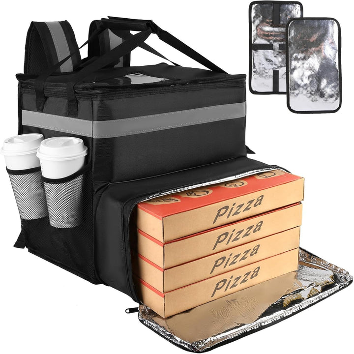 Women's Insulated Pizza Delivery Bag with Drink Holders and Reflectors Bowlift