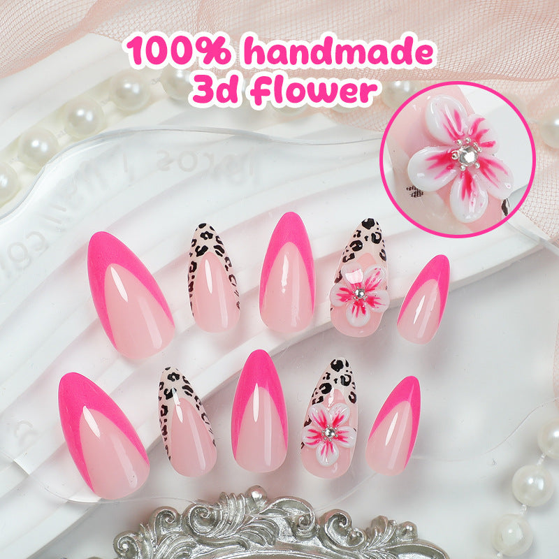 Creative nail art set with floral leopard design Bowlift