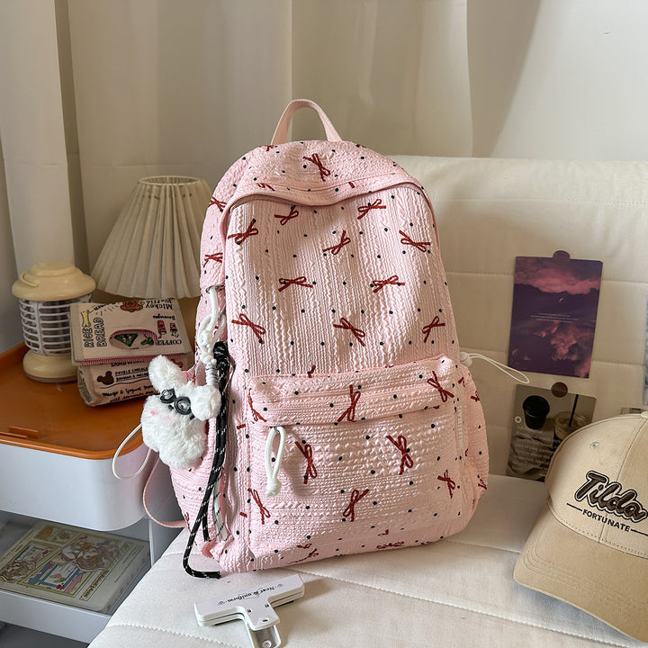 Cute Bow Patterned Backpack