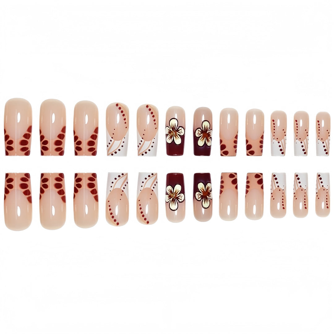 Floral Design Sculpted Press-On Nails Bowlift