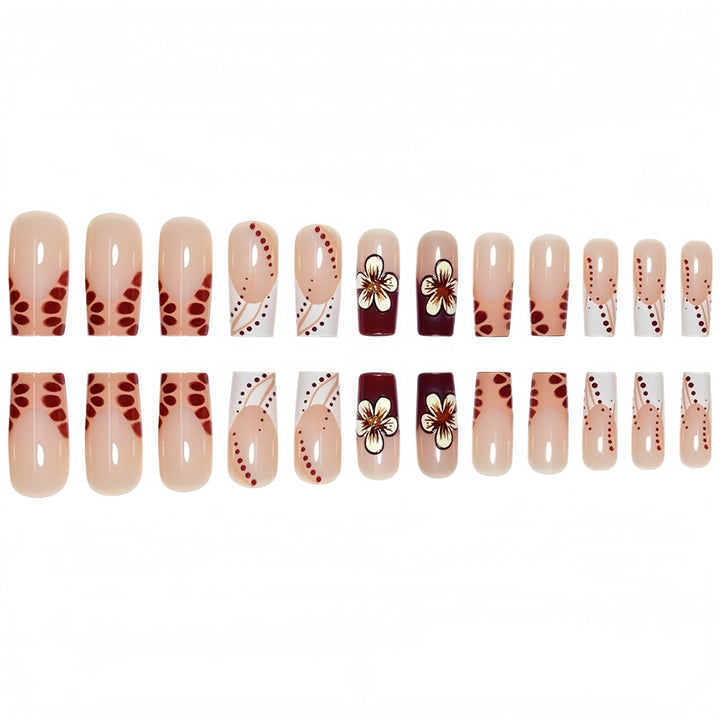 Floral Design Sculpted Press-On Nails Bowlift