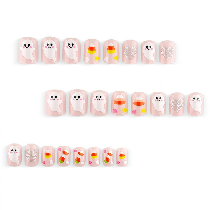 Halloween Artificial Nails with Ghost and Candy Designs Bowlift