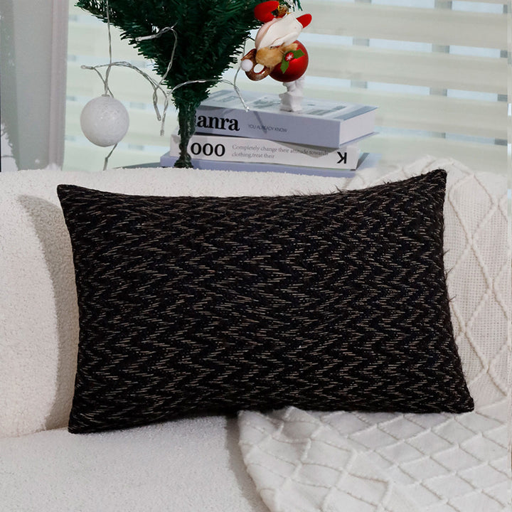 Rectangular Houndstooth Boucle Pillowcase with textured weave appearance and fine linen touch Bowlift