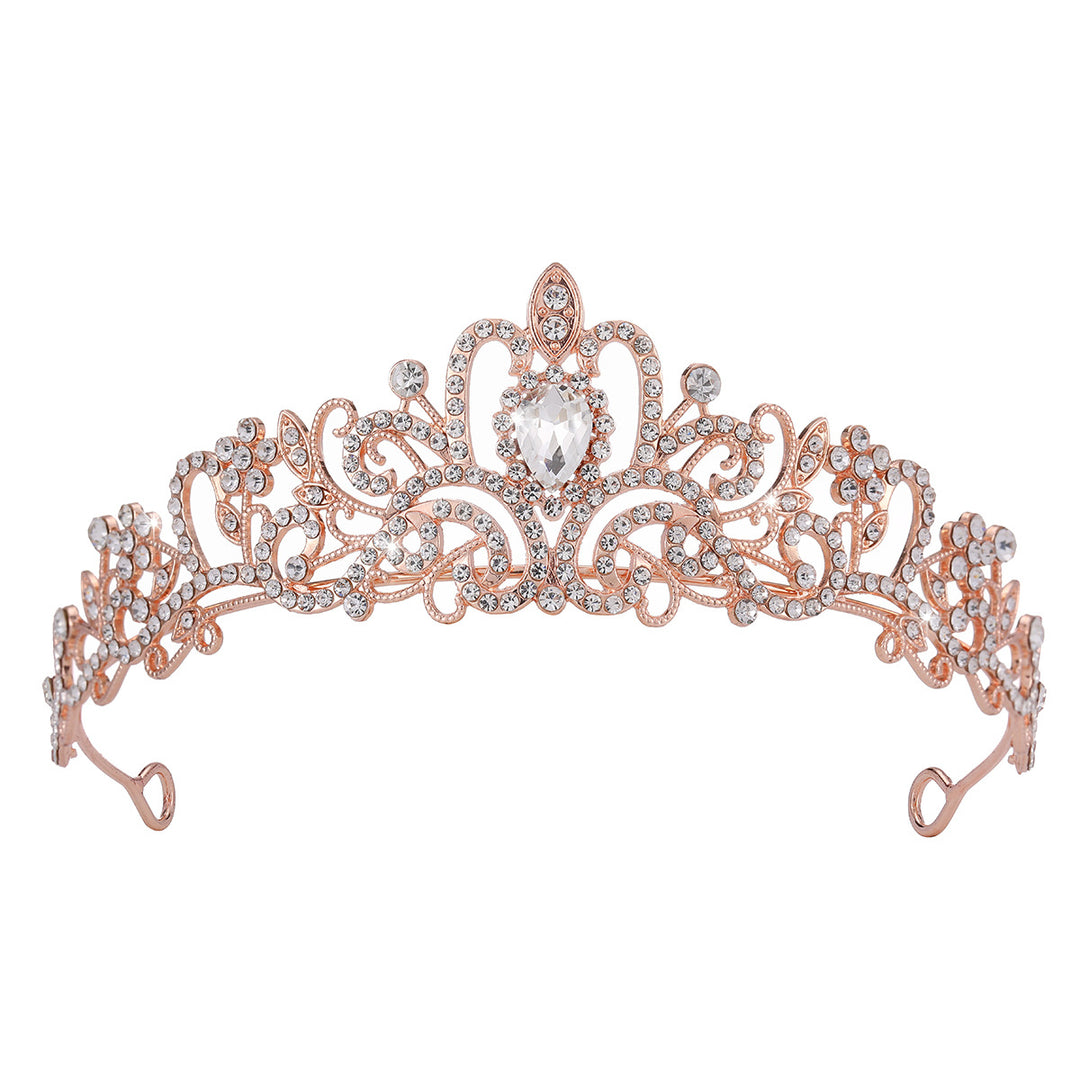 Ladies Sparkling Crystal Tiara with Filigree Design Bowlift