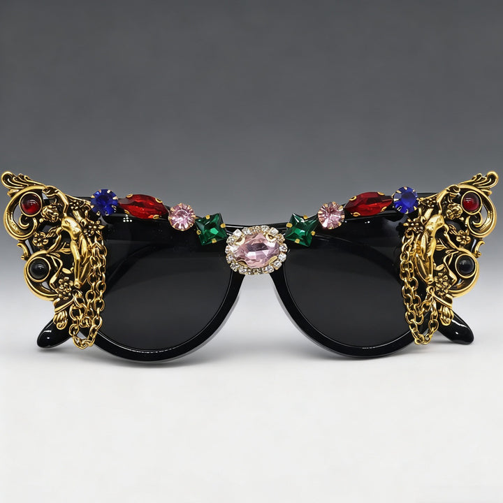 Ladies extravagant glamour sunglasses with intricate embellishments Bowlift