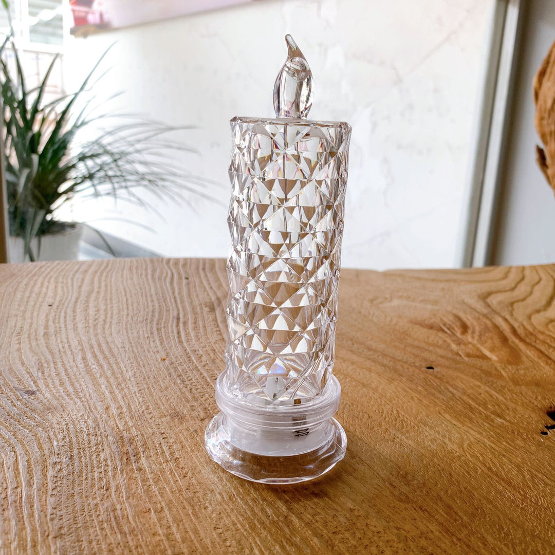 Decorative Crystal LED Flameless Candle Jar Bowlift