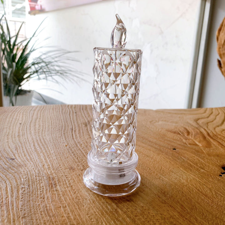 Decorative Crystal LED Flameless Candle Jar Bowlift