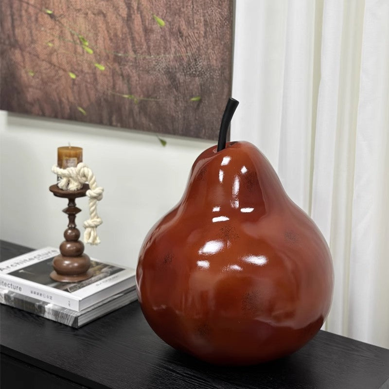 Decorative Wooden Pear Sculpture