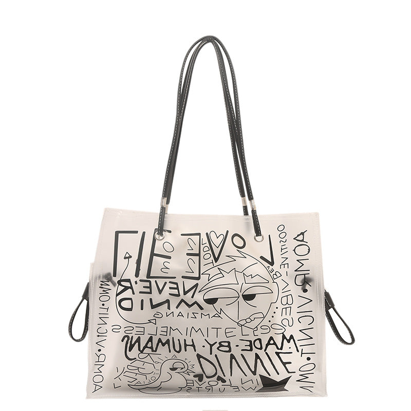 Trendy Graphic Print Tote Bag