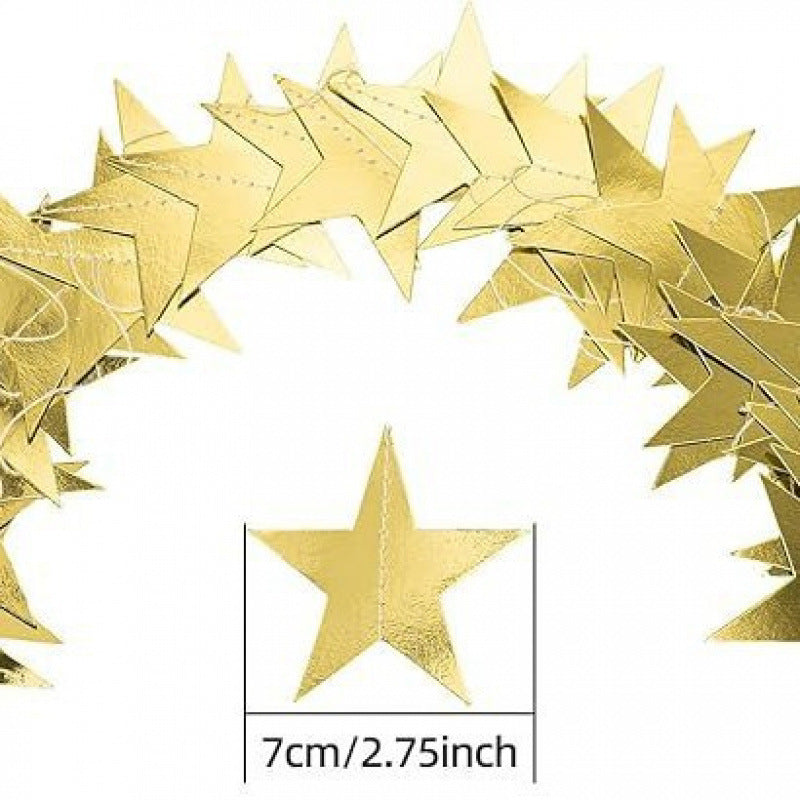 Unisex nan hanging star garlands made of metallic paper for party decoration and photo background Bowlift