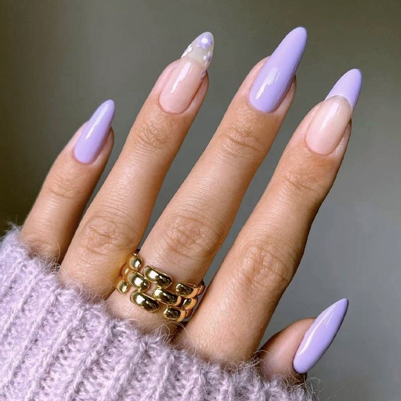 Artificial nails with floral minimalism Bowlift