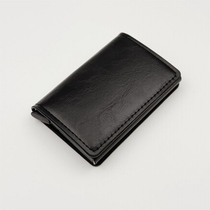 Slim RFID-Blocking Automatic Card Eject Leather Wallet Bowlift
