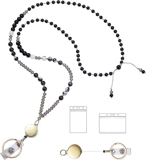 Beaded Eyewear Lanyard with Retractable Clip Bowlift