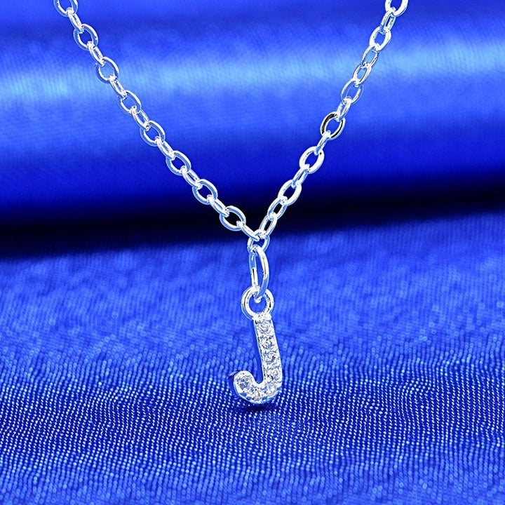 Dainty Pavé Cubic Zirconia Initial A Pendant Necklace Silver-Tone Chain Bowlift