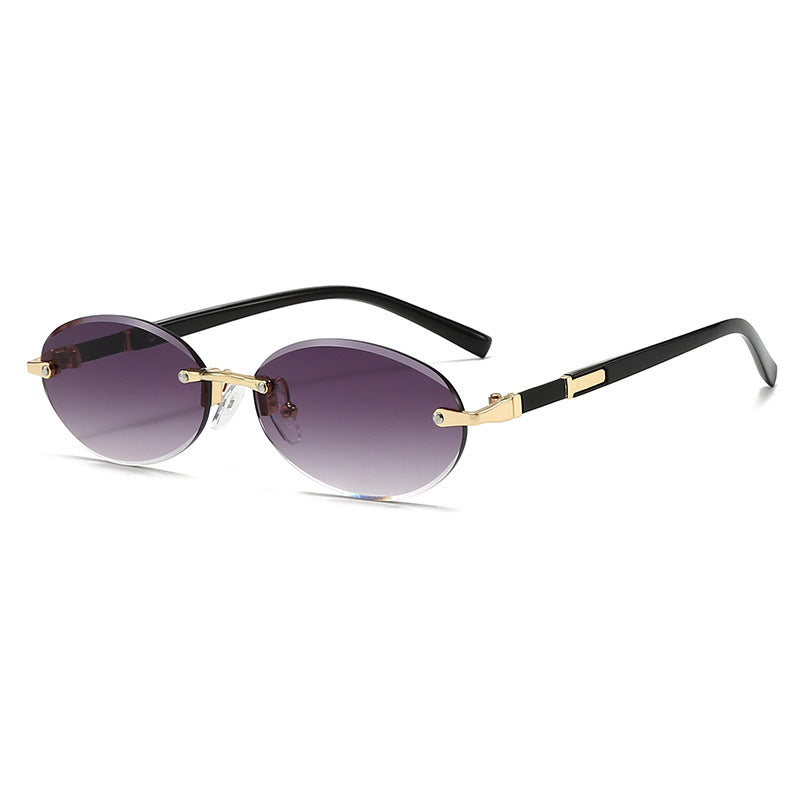 Women’s fashionable oval sunglasses with trendy metal frame Bowlift