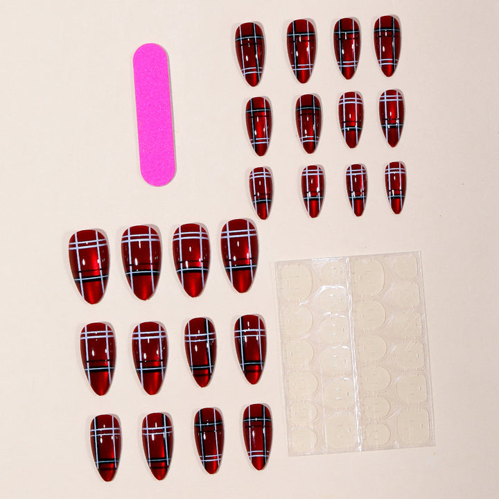Trendy Plaid Nail Art Extensions Bowlift