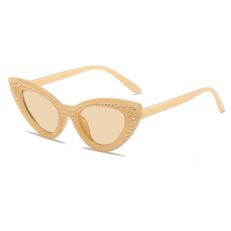 Glamorous Rhinestone-Embellished Cat Eye Sunglasses Bowlift