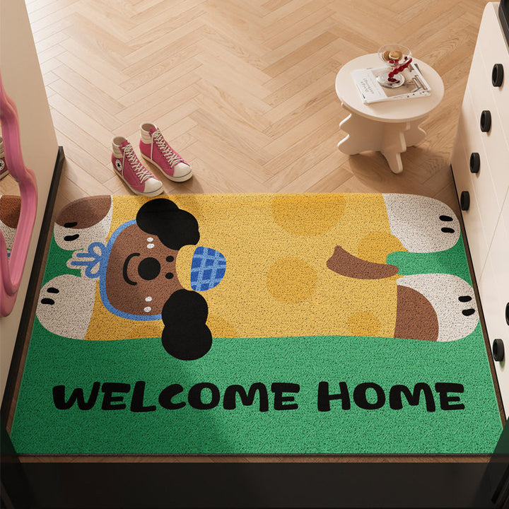 Whimsical Dog-Themed Welcome Mat