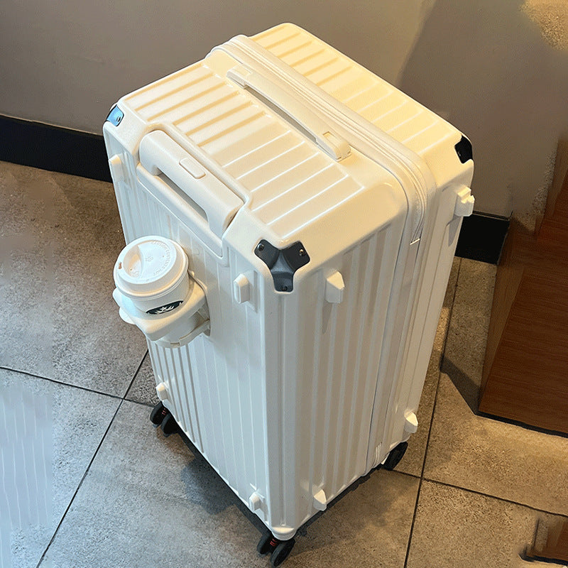 Unisex Multi-Functional Hard Shell Luggage with Beverage Holder Bowlift