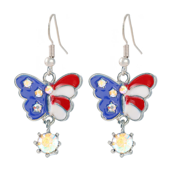 Women nan enamel horseshoe earrings with star motif and fishhook closure Bowlift