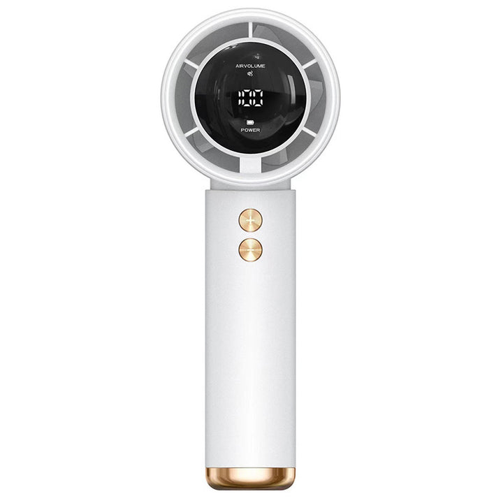 Ladies Portable Hand Fan with Digital LCD Display Bowlift