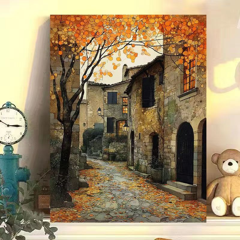 Vintage European Landscape Canvas Art Print Bowlift