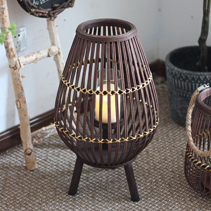 Rustic Rattan Lantern Bowlift