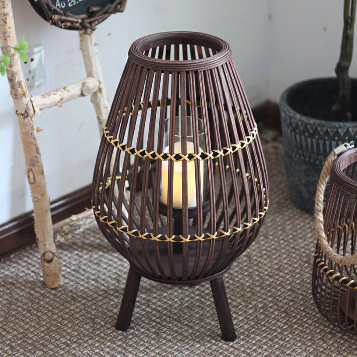 Rustic Rattan Lantern Bowlift