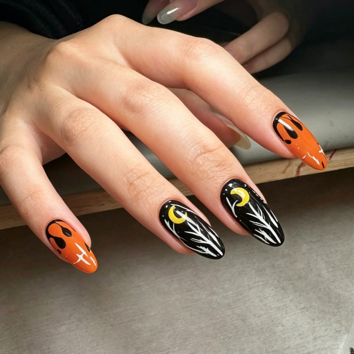 Artificial nails with creative Halloween design Bowlift