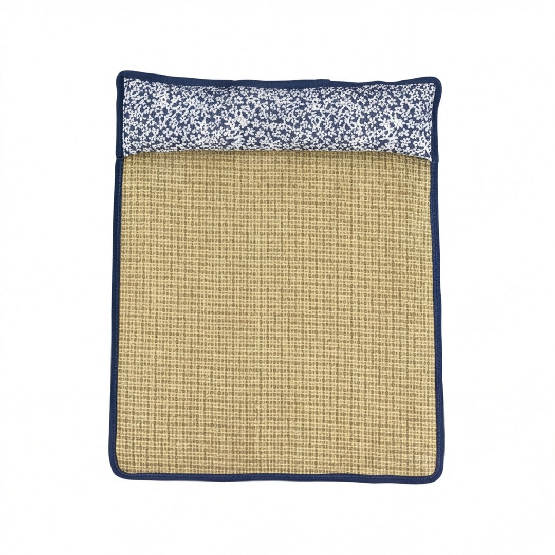 Unisex nan cooling sisal sleeping mat with padded neck pillow for pets Bowlift