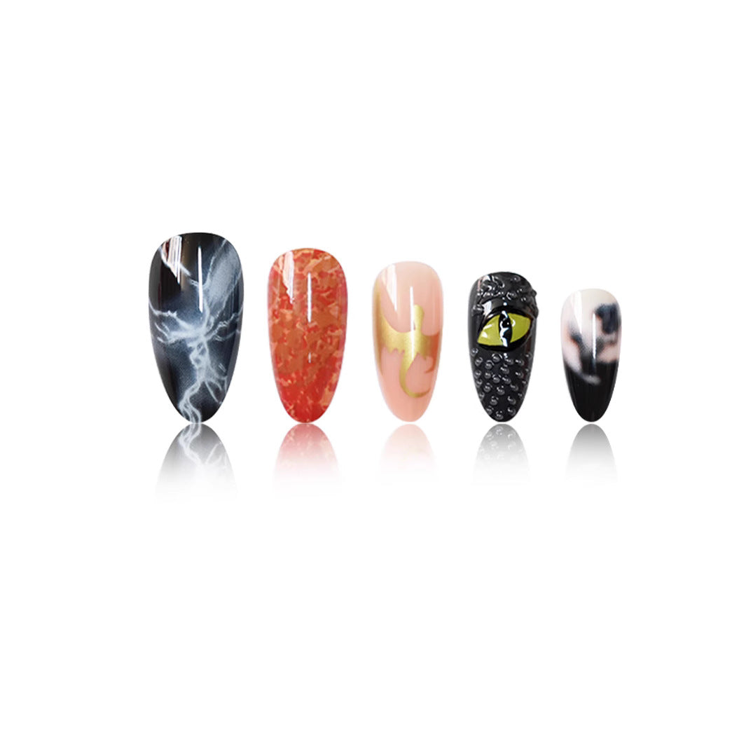 Artistic Themed Press-On Nail Art Bowlift