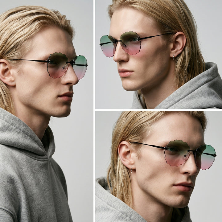Ladies fashionable sunglasses in unique flower frame Bowlift