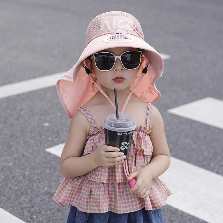 Child-Sun-Protective-Hat with Neck Protection, Breathable Mesh and Adjustable Chin Strap Bowlift