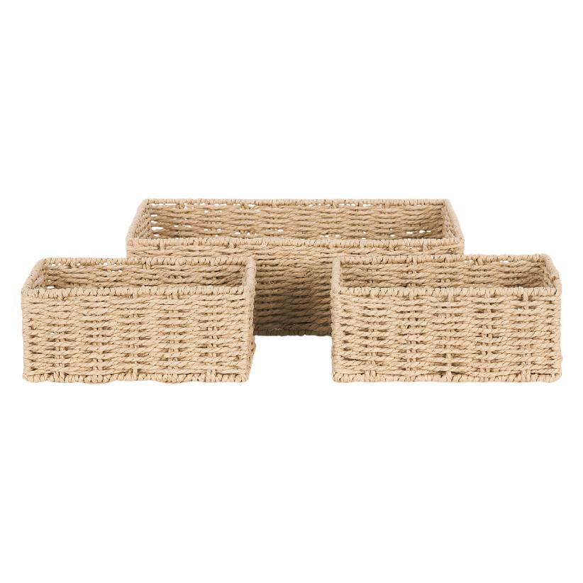 Rectangular Natural Woven Storage Basket Bowlift