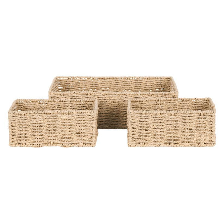 Rectangular Natural Woven Storage Basket Bowlift
