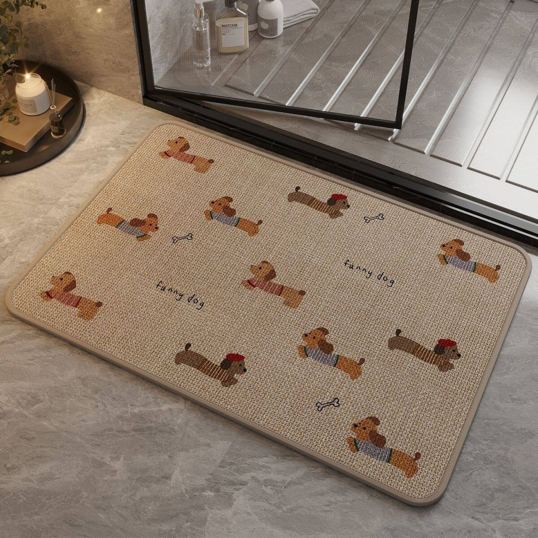 Playful Dog-Themed Bath Mat Bowlift