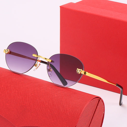 Ladies oval sunglasses with luxurious metallic accents Bowlift