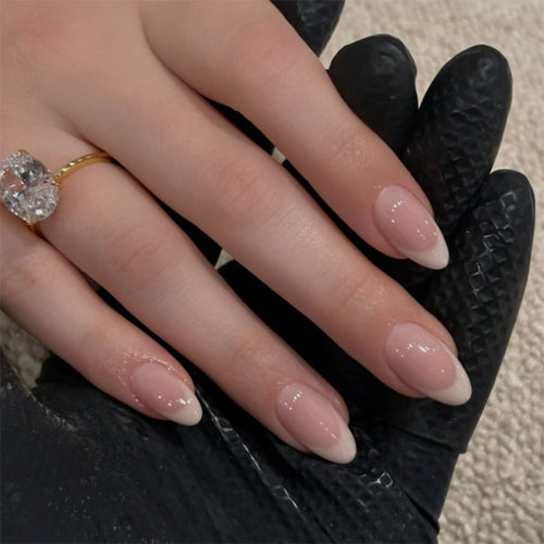 Artistic Nail Extensions with Elegant French Tips Bowlift