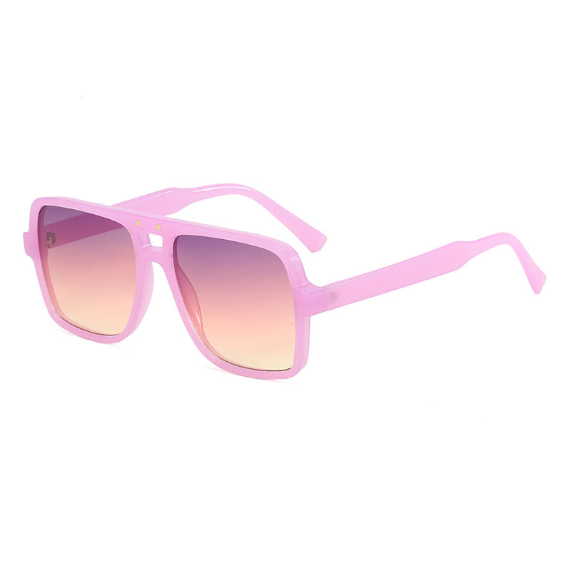 Women's square oversized sunglasses with trendy transparent frame Bowlift