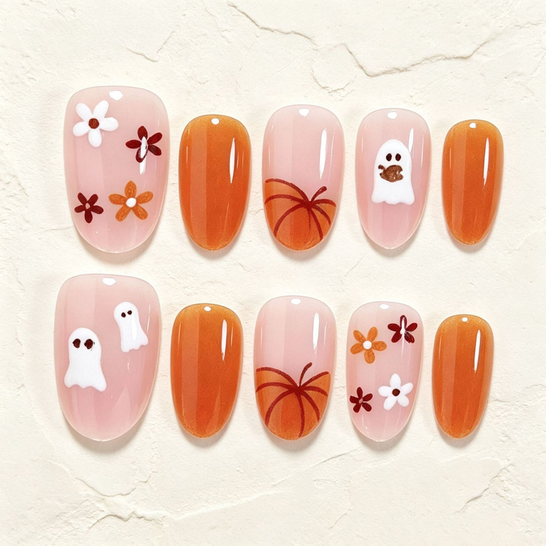 Halloween-Inspired Decorative Press-On Nail Art Set Bowlift