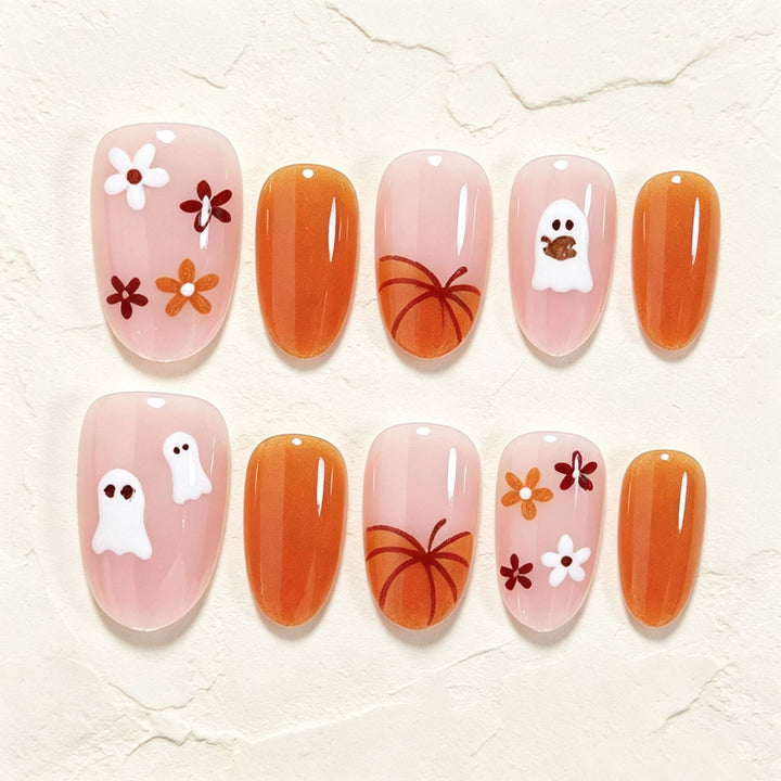 Halloween-Inspired Decorative Press-On Nail Art Set Bowlift