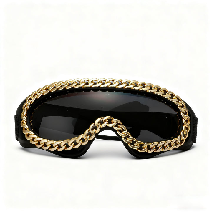 Women's fashionable sports sunglasses with golden chain decoration Bowlift