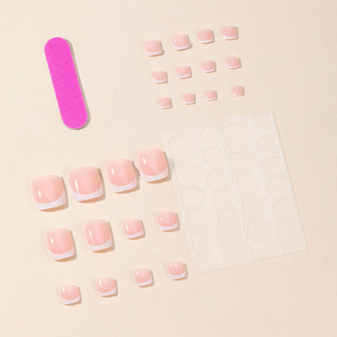 French Tip Gel Nail Art Bowlift