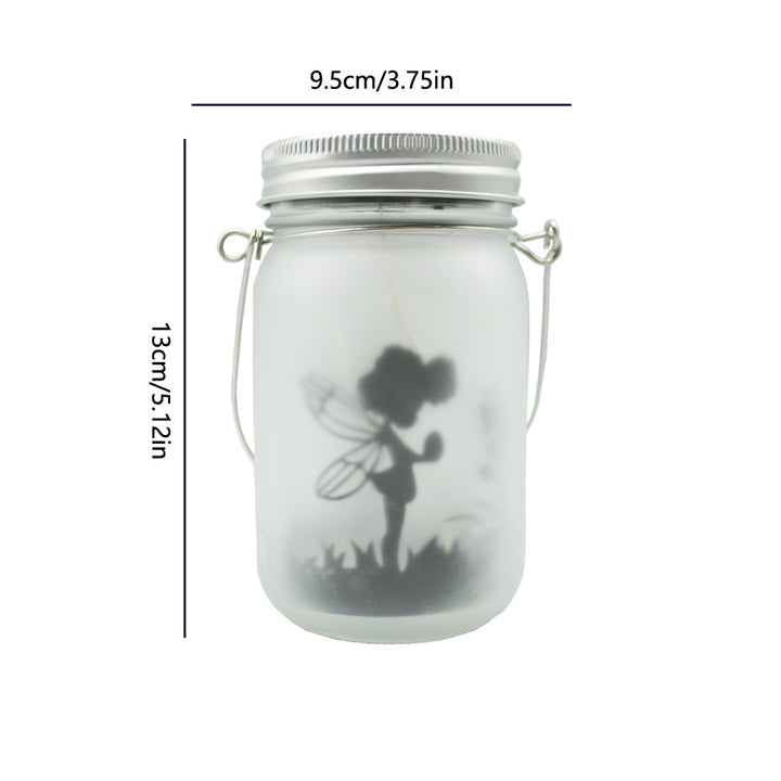 Hanging Frosted Mason Jar Fairy Lanterns with Battery LED Lights and Rope Bowlift