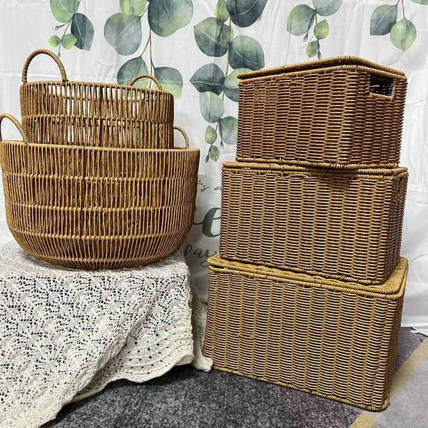 Contemporary Rectangular Woven Storage Bin Bowlift