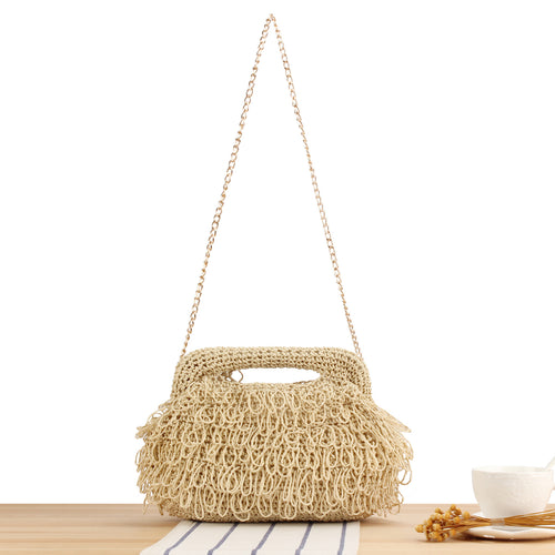 Handbag with Playful Fringe Design Bowlift