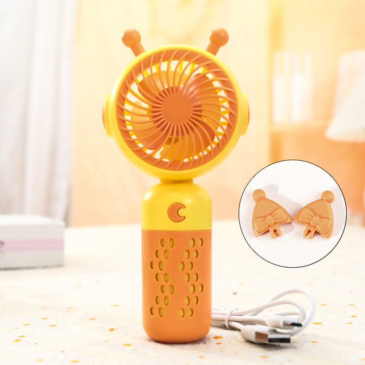 Ladies Portable Mini Handheld Fan with Cat Ears Bowlift