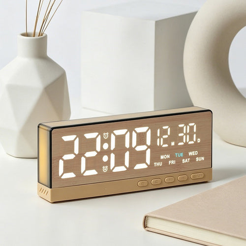 Digital Alarm Clock with Clear LED Display Bowlift